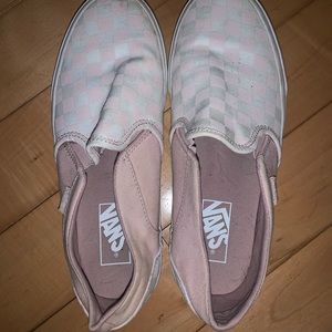 light pink checkered vans